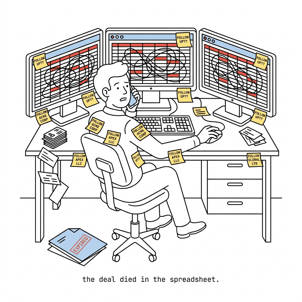 the deal died in the spreadsheet.