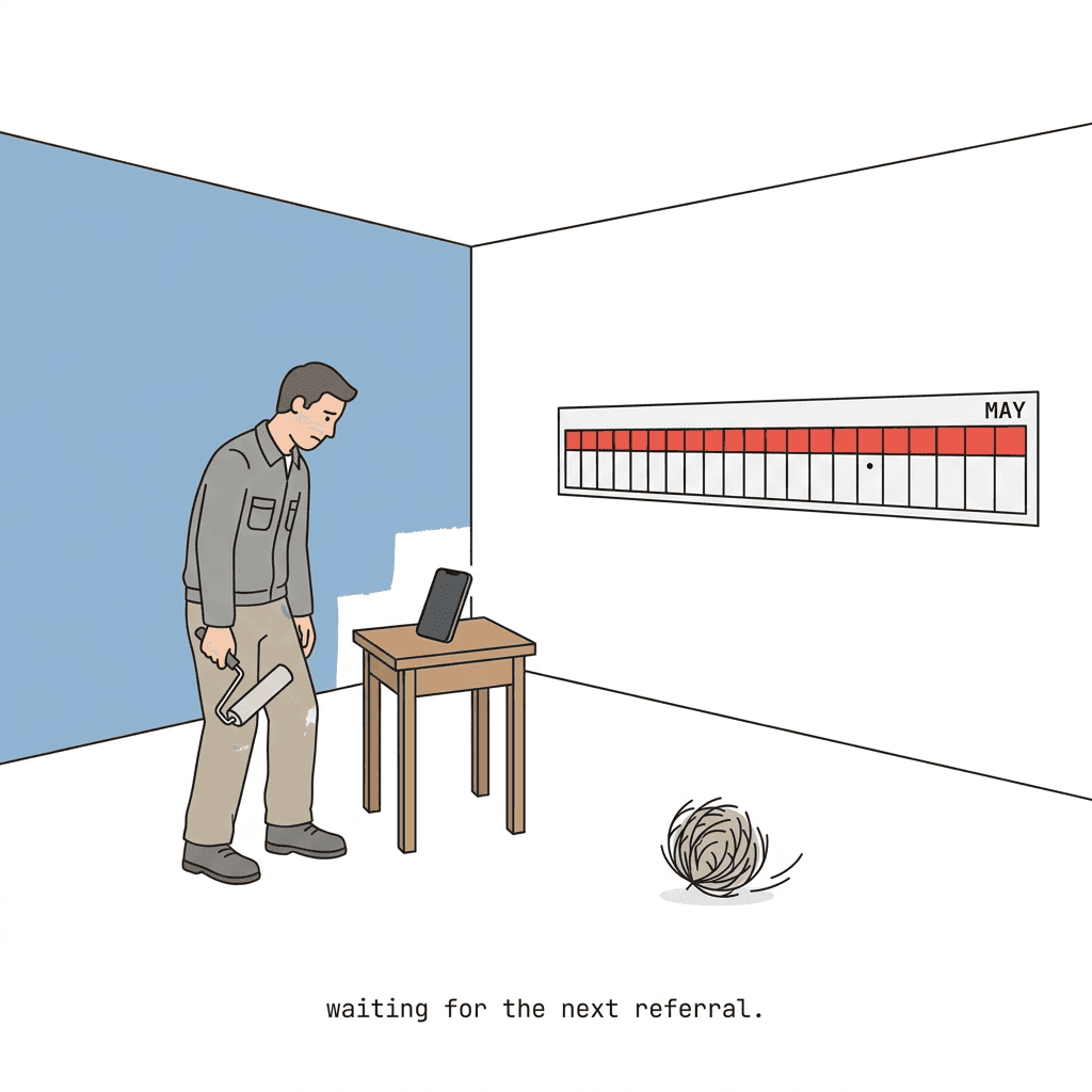 waiting for the next referral.